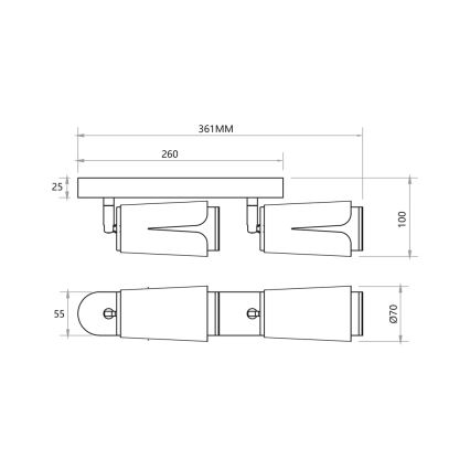 Strahler BLUME 2xGU10/8W/230V schwarz