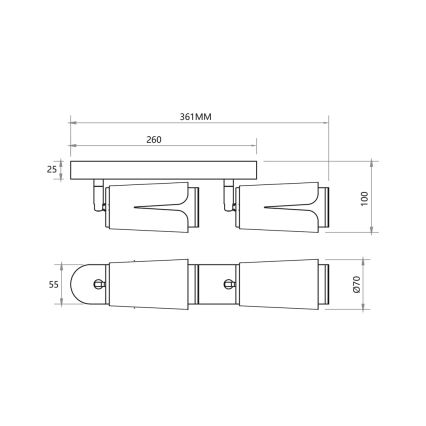 Strahler BLUME 2xGU10/8W/230V weiß