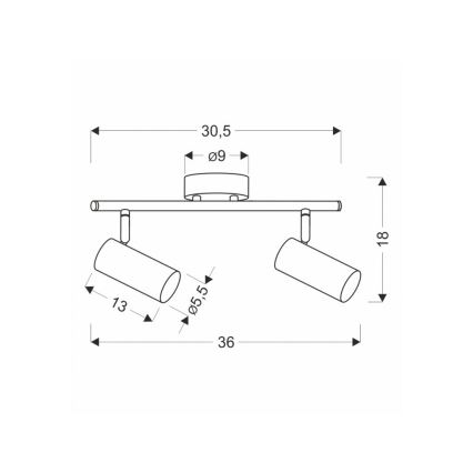 Strahler COLLY 2xGU10/15W/230V golden