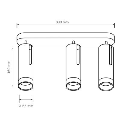 Strahler FADO 3xGU10/10W/230V schwarz