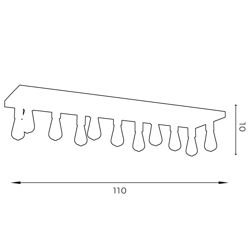 Strahler FILO 11xE27/60W/230V schwarz