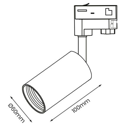 Strahler für 3-Phasen-Schienensystem PIPE 1xGU10/25W/230V weiß