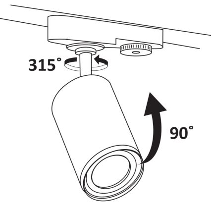 Strahler für Schienensystem PARIS 3xGU10/10W/230V + 1 m Schienensystem weiß