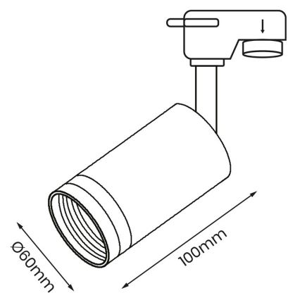 Strahler für Schienensystem PIPE 1xGU10/25W/230V schwarz