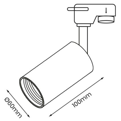 Strahler für Schienensystem PIPE 1xGU10/25W/230V schwarz