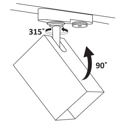 Strahler für Schienensystem SQUARE 1xGU10/10W/230V schwarz