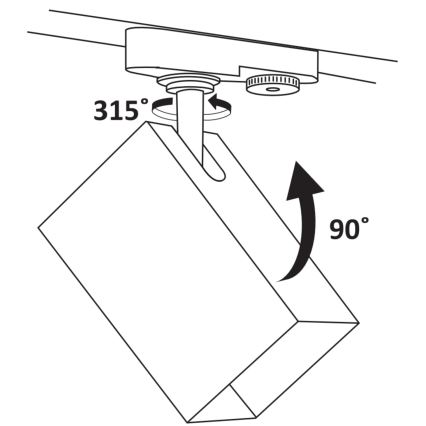 Strahler für Schienensystem SQUARE 3xGU10/10W/230V + 1 m Schienensystem schwarz