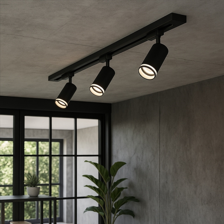 Strahler im Schienensystem PIPE 3xGU10/10W/230V schwarz