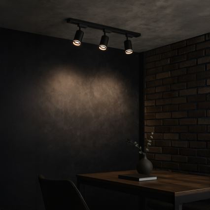 Strahler im Schienensystem PIPE 3xGU10/10W/230V schwarz