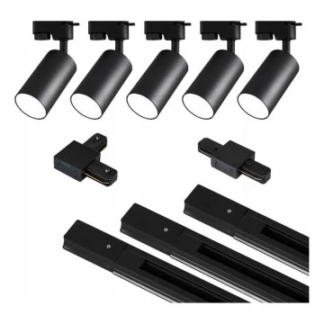 Strahler in Schienensystem 5xGU10/25W/230V schwarz