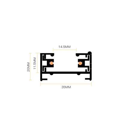 Strahler in Schienensystem 5xGU10/25W/230V schwarz