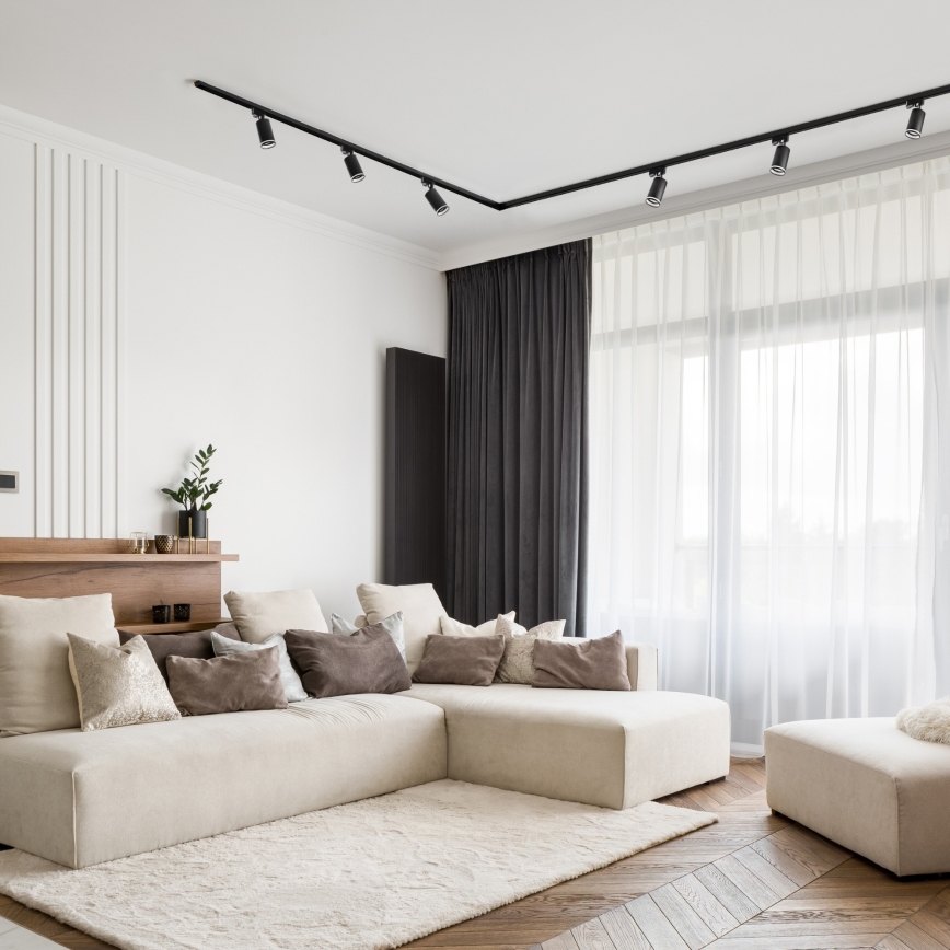 Strahler in Schienensystem 8xGU10/25W/230V 4 m schwarz