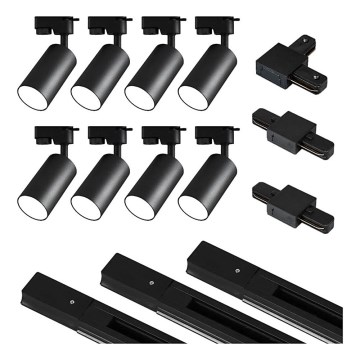 Strahler in Schienensystem 8xGU10/25W/230V schwarz