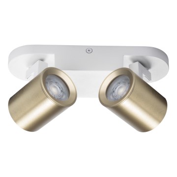 Strahler LAURIN 2xGU10/10W/230V Messing/weiß