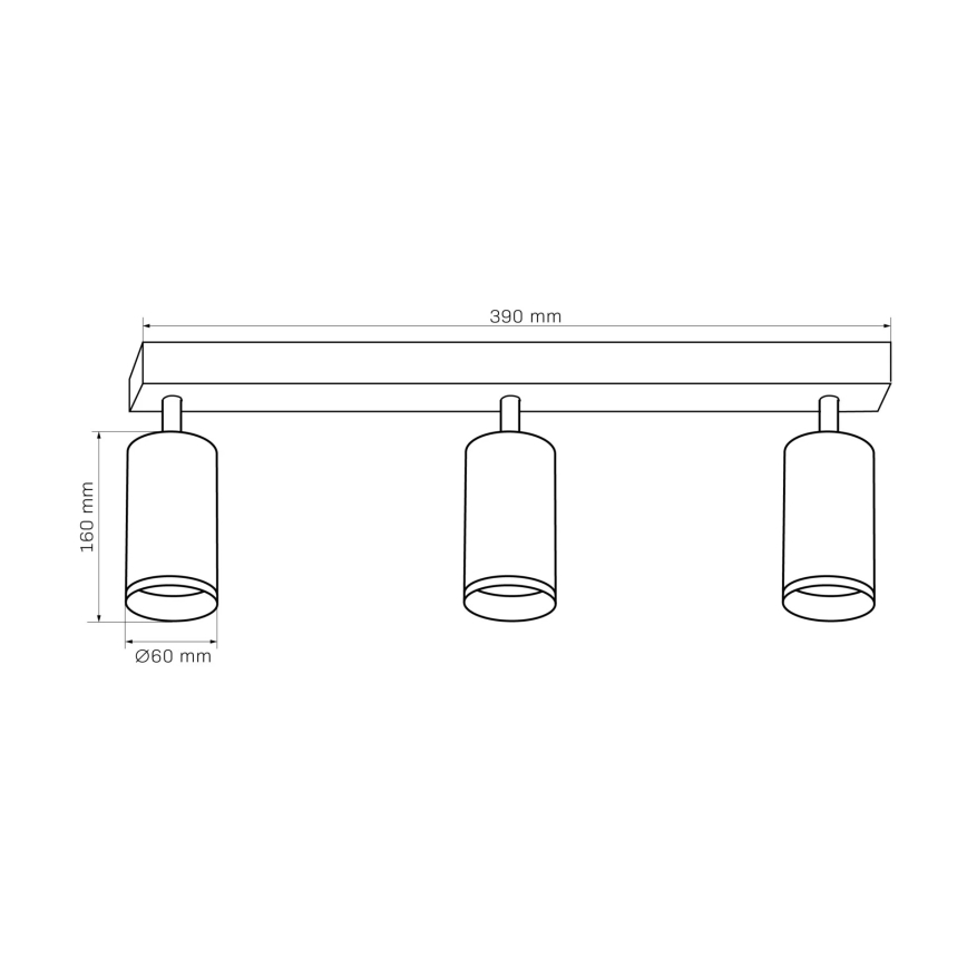Strahler LONDON 3xGU10/10W/230V schwarz