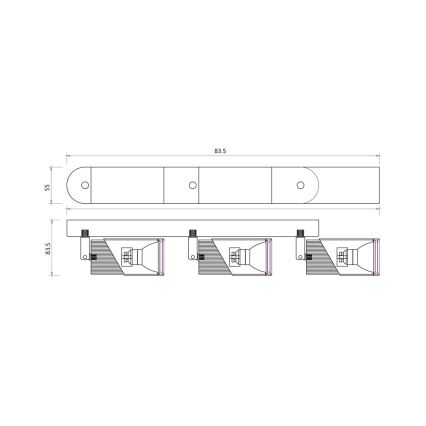 Strahler NEO 3xGU10/8W/230V schwarz/golden