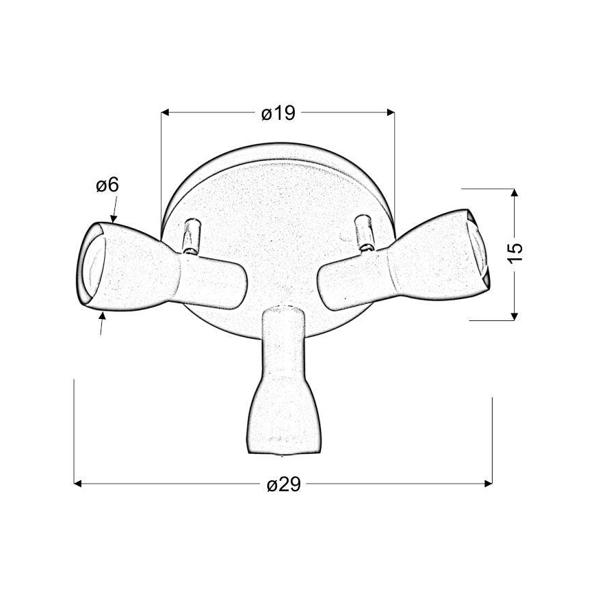 Strahler PICARDO 3xE14/40W/230V türkisfarben