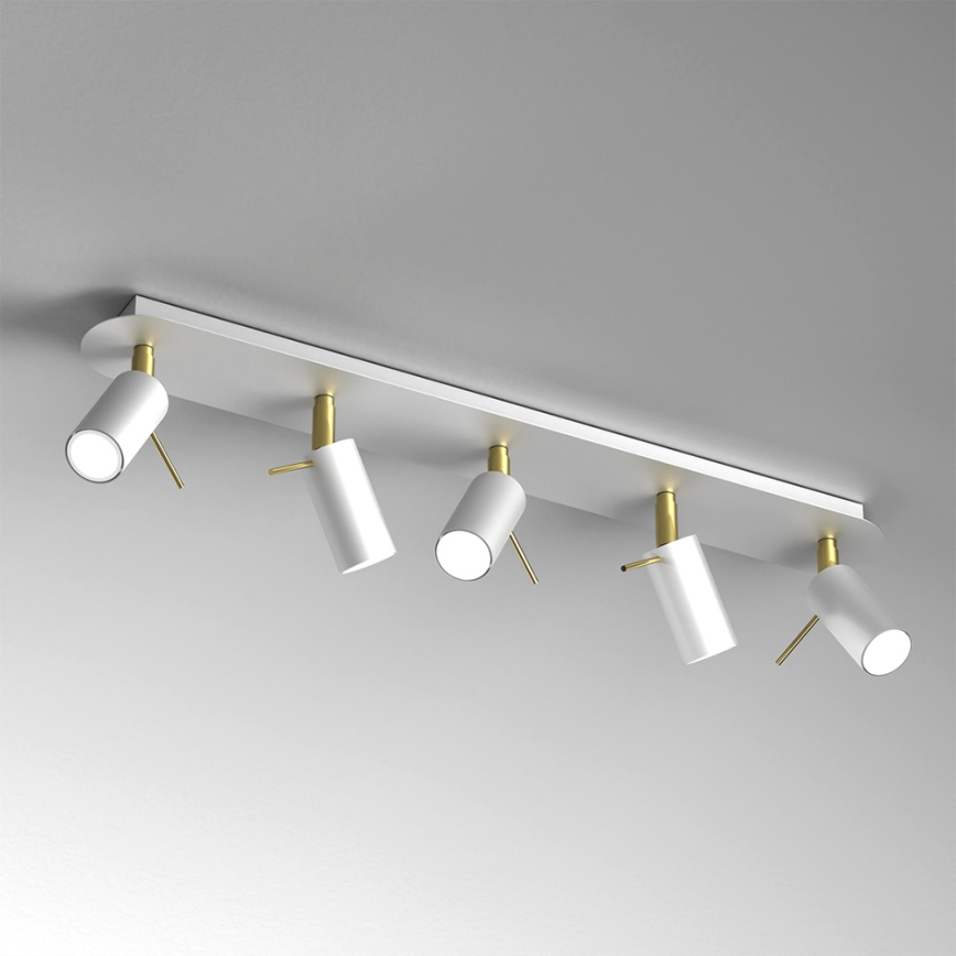 Strahler PRESTON 5xGU10/40W/230V weiß/gold