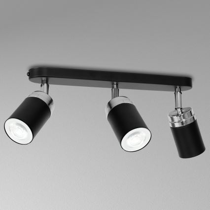 Strahler RENO 3xGU10/8W/230V schwarz/glänzendes Chrom