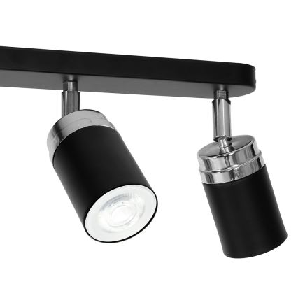 Strahler RENO 3xGU10/8W/230V schwarz/glänzendes Chrom