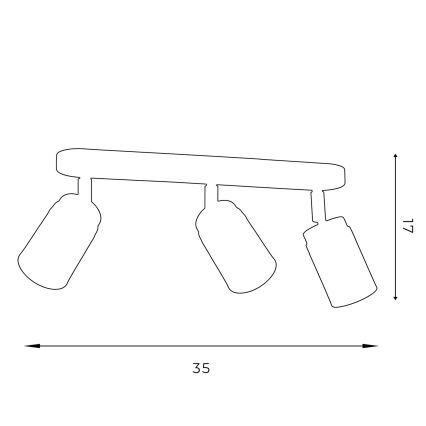 Strahler RENO 3xGU10/8W/230V schwarz/glänzendes Chrom