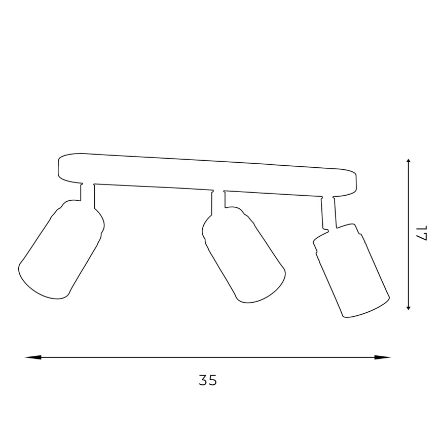 Strahler RENO 3xGU10/8W/230V schwarz/glänzendes Chrom