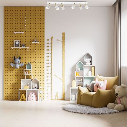 Strahler RENO 6xGU10/60W/230V weiß/gold