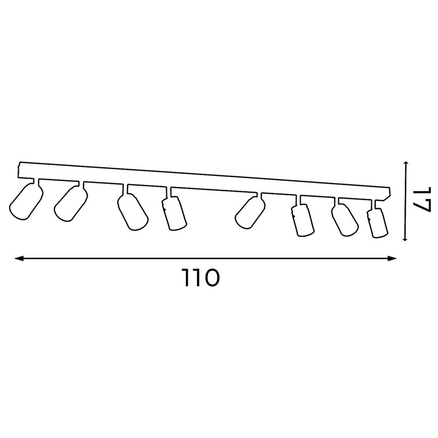 Strahler RENO 8xGU10/8W/230V weiß/glänzendes Chrom