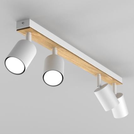 Strahler TULON 4xGU10/8W/230V weiß/Eiche