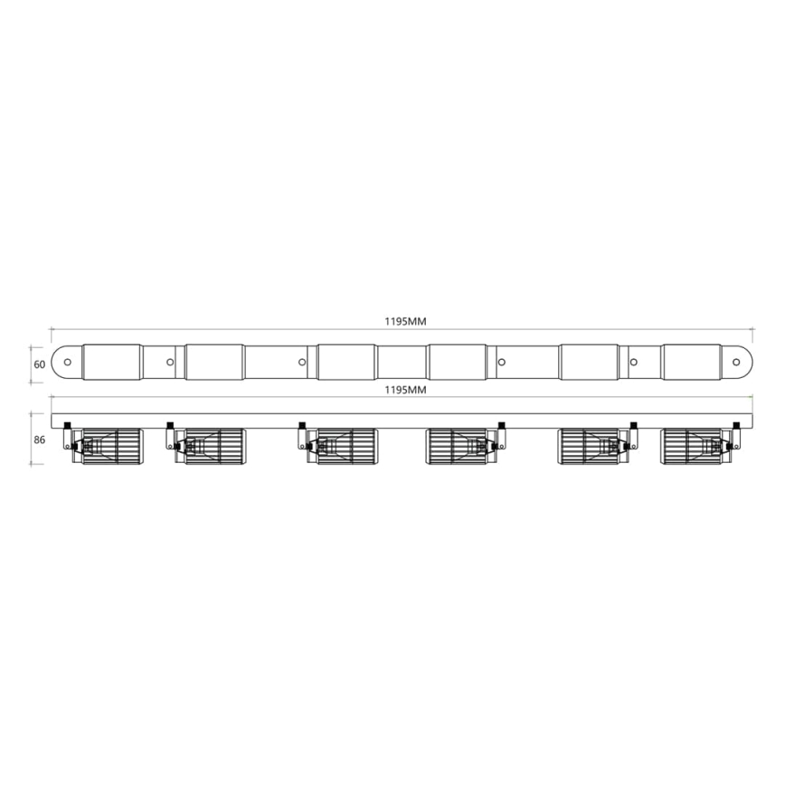 Strahler VERTICAL 6xGU10/8W/230V schwarz