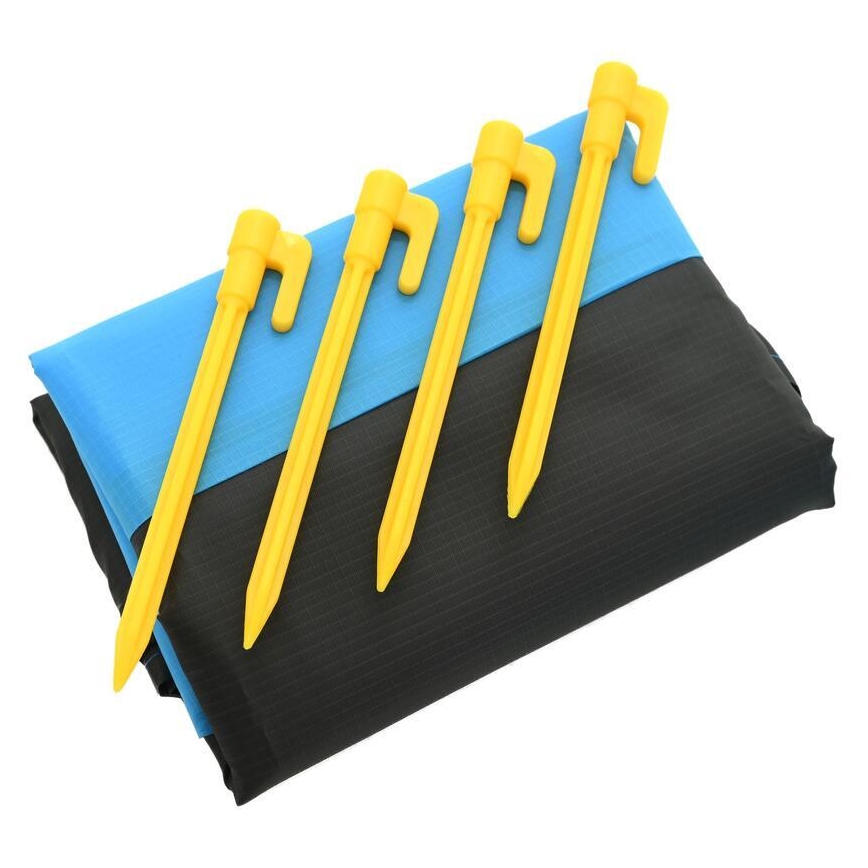 Strandmatte 200x200 cm blau/grau