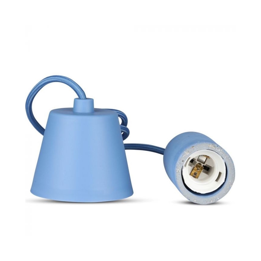 Stromkabel 1xE27/60W/230V Beton/blau