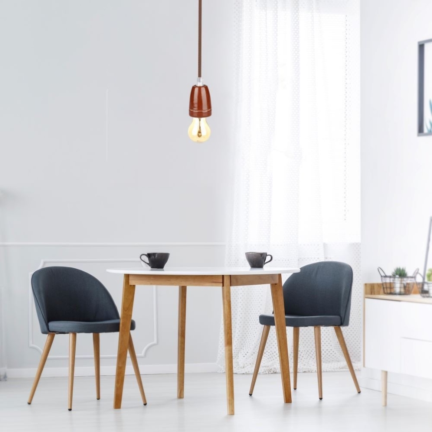 Stromkabel 1xE27/60W/230V braun/Porzellan