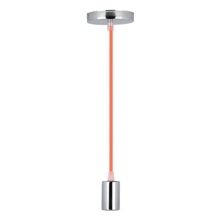 Stromkabel 1xE27/60W/230V orange/glänzendes Chrom