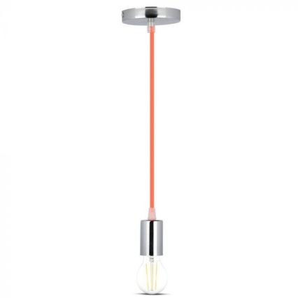 Stromkabel 1xE27/60W/230V orange/glänzendes Chrom