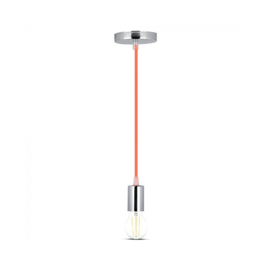 Stromkabel 1xE27/60W/230V orange/glänzendes Chrom