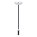 Stromkabel 1xE27/60W/230V violett/glänzendes Chrom