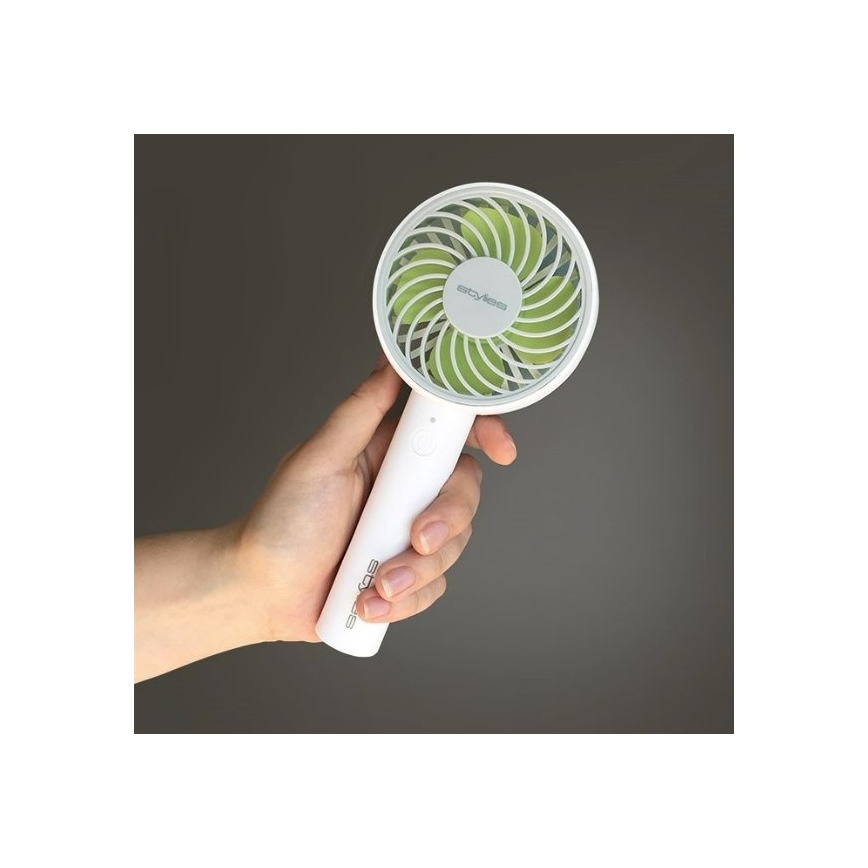 Stylies - Wiederaufladbarer Handventilator LACERTA 4W/5V 2500 mAh weiß