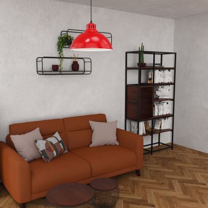 Deckenleuchte an Kabel SVEN 1xE27/15W/230V rot