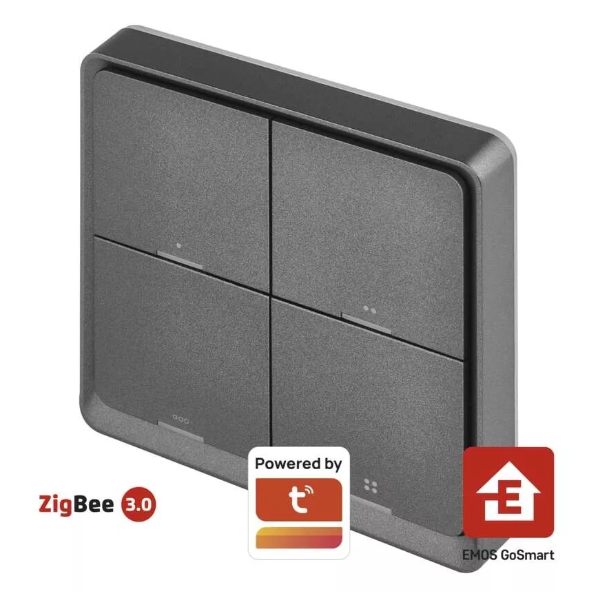 Switch 4-Tasten GoSmart Tuya schwarz