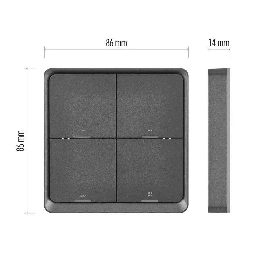 Switch 4-Tasten GoSmart Tuya schwarz