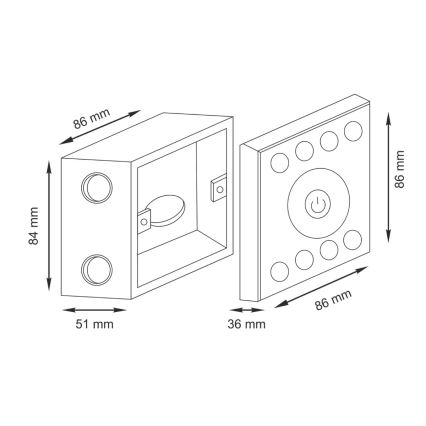 Tastschalter mit Dimmer für einfarbige LED-Streifen 12-24V 4-Kanal
