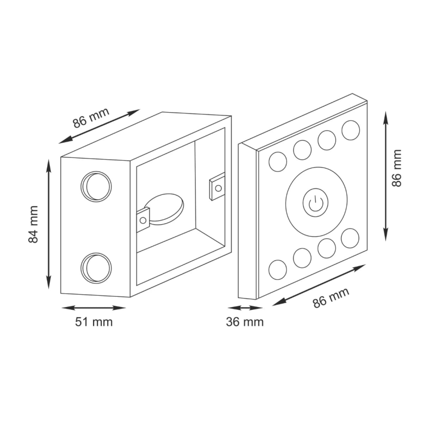 Tastschalter mit Dimmer für einfarbige LED-Streifen 12-24V 4-Kanal
