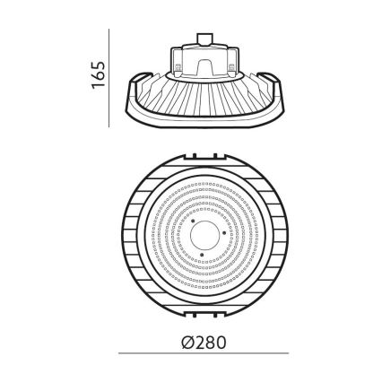 Dimmbare LED-Technik-Hochleistungsleuchte NINA HIGHBAY LED/110W/230V 4000K IP65