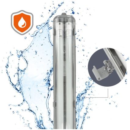 Technische LED-Leuchtstoffarmatur T8, 2x G13, 18W, 230V, 4000K, IP65, 127 cm