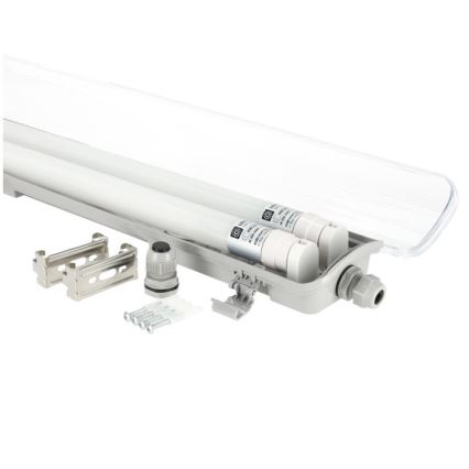 Technische LED-Leuchtstoffarmatur T8, 2x G13, 18W, 230V, 4000K, IP65, 127 cm