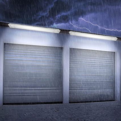 Technische LED-Röhrenleuchte T8, 2x G13, 20 W, 230 V, 6500 K, 120 cm, IP65, Weiß