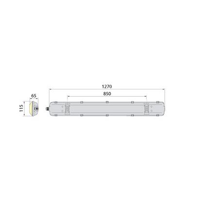 Technische Leuchtstofflampe 2xG13/18W/230V IP65 1270 mm