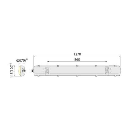 Technische Leuchtstofflampe 2xG13/18W/230V IP65 1200mm