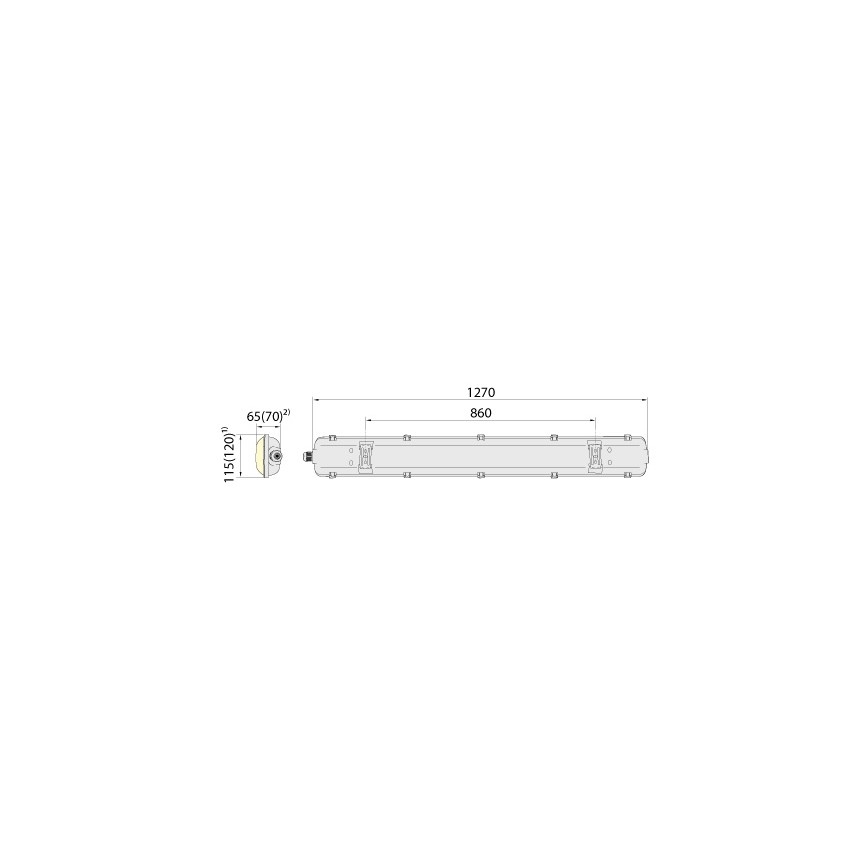 Technische Leuchtstofflampe 2xG13/18W/230V IP65 1200mm